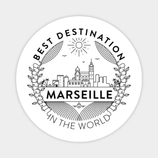 Marseille Minimal Badge Design Magnet